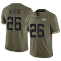 Tocy NY.Jets #26 Nahshon Wright Player Olive Salute To Service Limited Stitched Jerseys