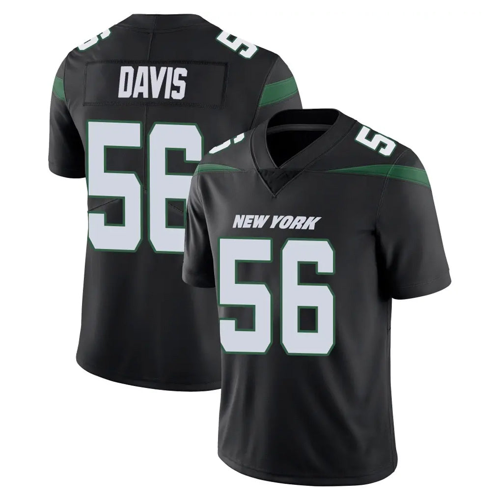 Tocy NY.Jets #56 Demario Davis Player Stealth Black Limited Vapor Home Game Stitched Jerseys