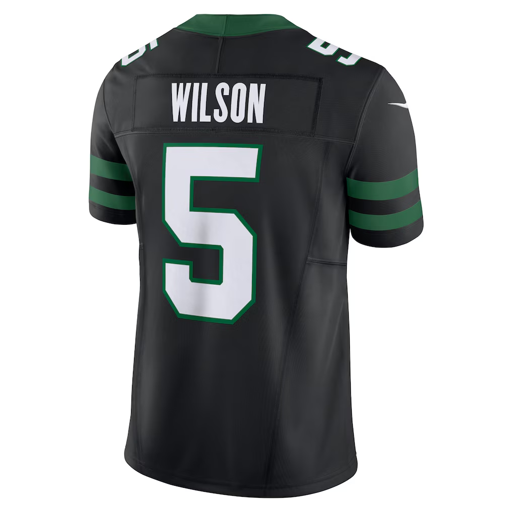 tocy NY.Jets #5 Garrett Wilson Legacy Black Alternate Vapor F.U.S.E. Limited Stitched Jerseys
