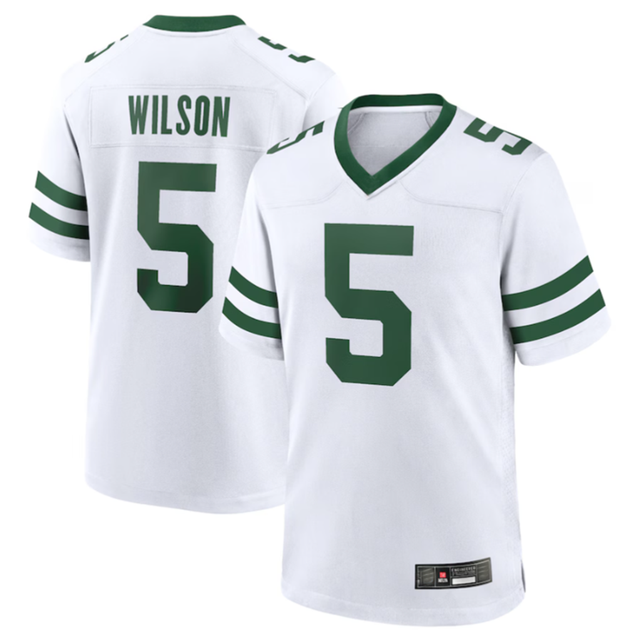 tocy NY.Jets #5 Garrett Wilson Legacy White Game Jersey Stitched American Stitched Jersey
