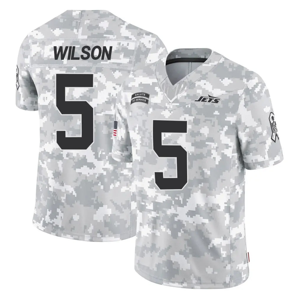 Tocy NY.Jets #5 Garrett Wilson Player Arctic Camo Salute to Service Limited Game Stitched Jerseys