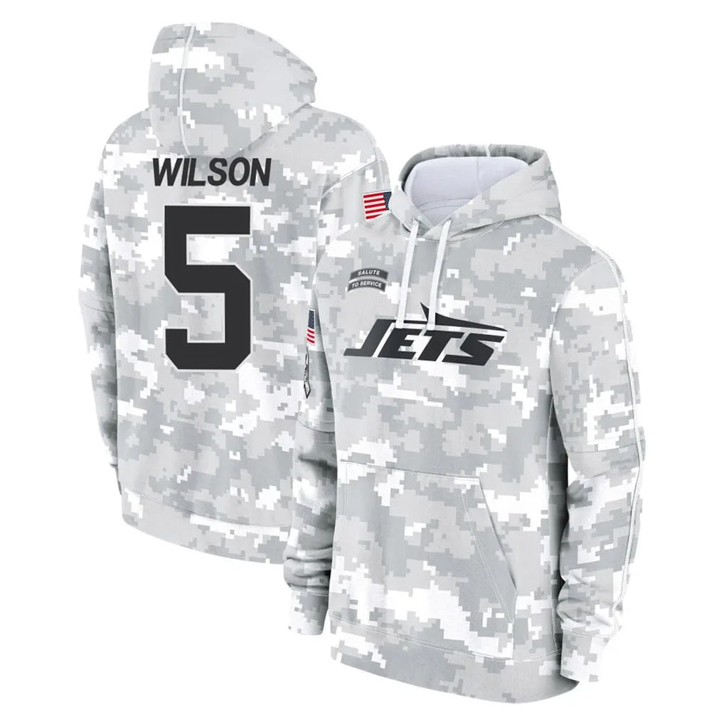 Tocy NY.Jets #5 Garrett Wilson Player Arctic Camo Salute to Service Pullover Hoodies Limited Game Stitched Jerseys