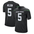 Tocy NY.Jets #5 Garrett Wilson Player Stealth Black Home Game Stitched Jerseys