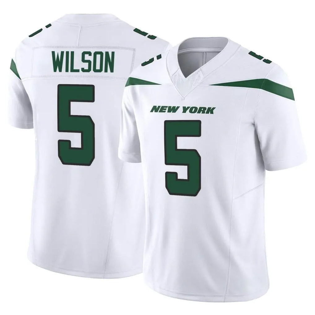 Tocy NY.Jets #5 Garrett Wilson Player White Limited Vapor F.U.S.E. Home Game Stitched Jerseys