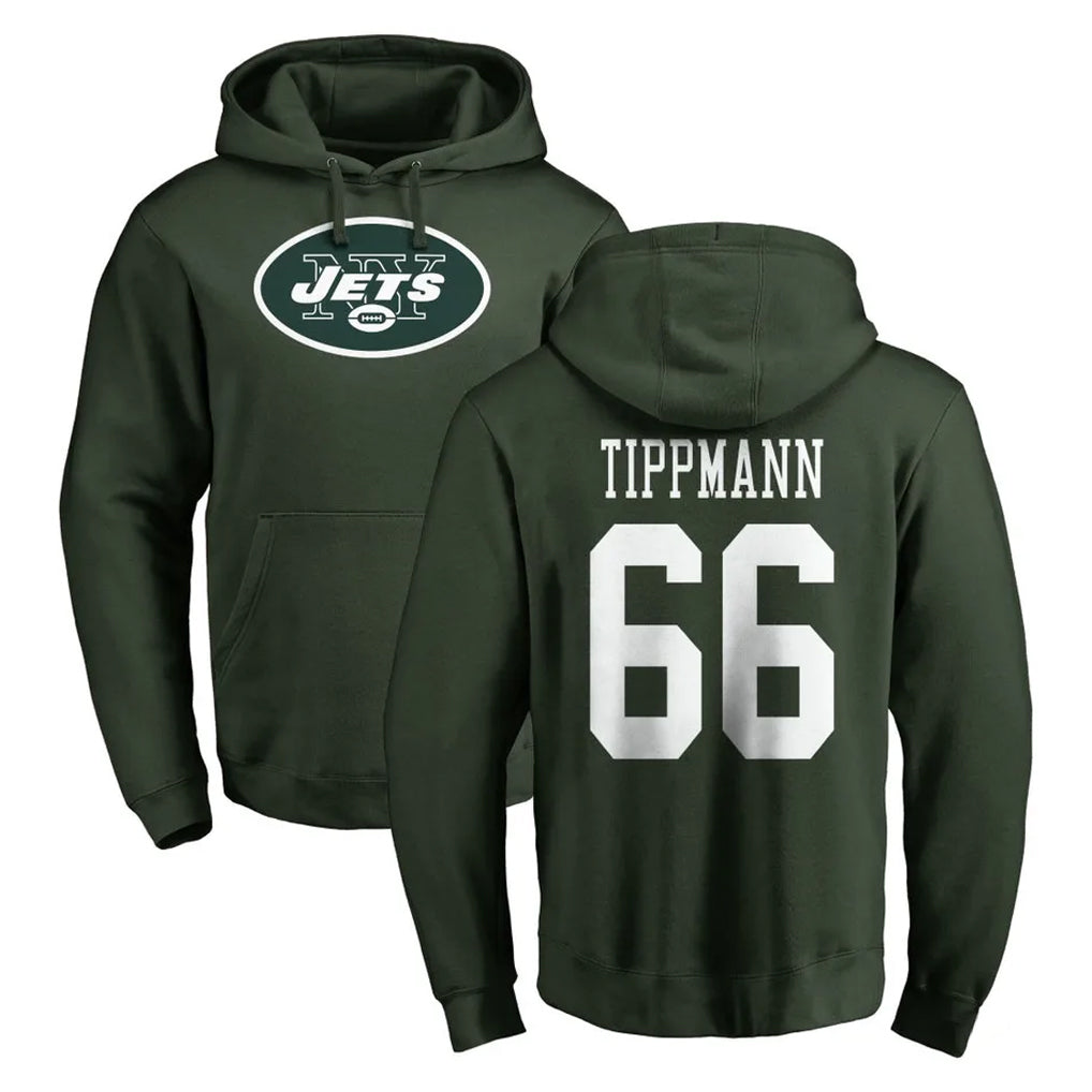Tocy NY.Jets #66 Joe Tippmann Player Green LOGO Pullover Hoodies Limited Game Stitched Jerseys