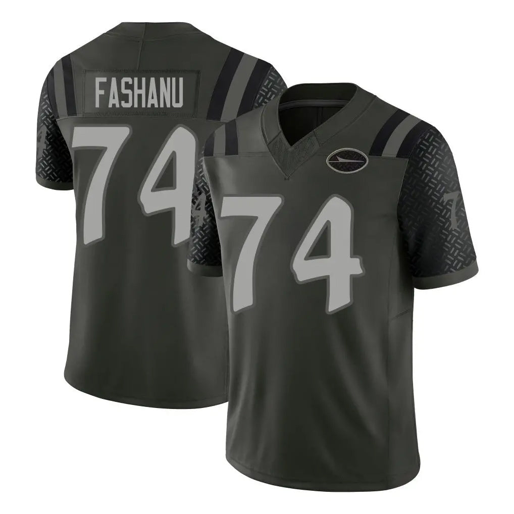 Tocy NY.Jets #74 Olu Fashanu Player Green Limited 2025 Rivalries Collection Home Game Stitched Jerseys