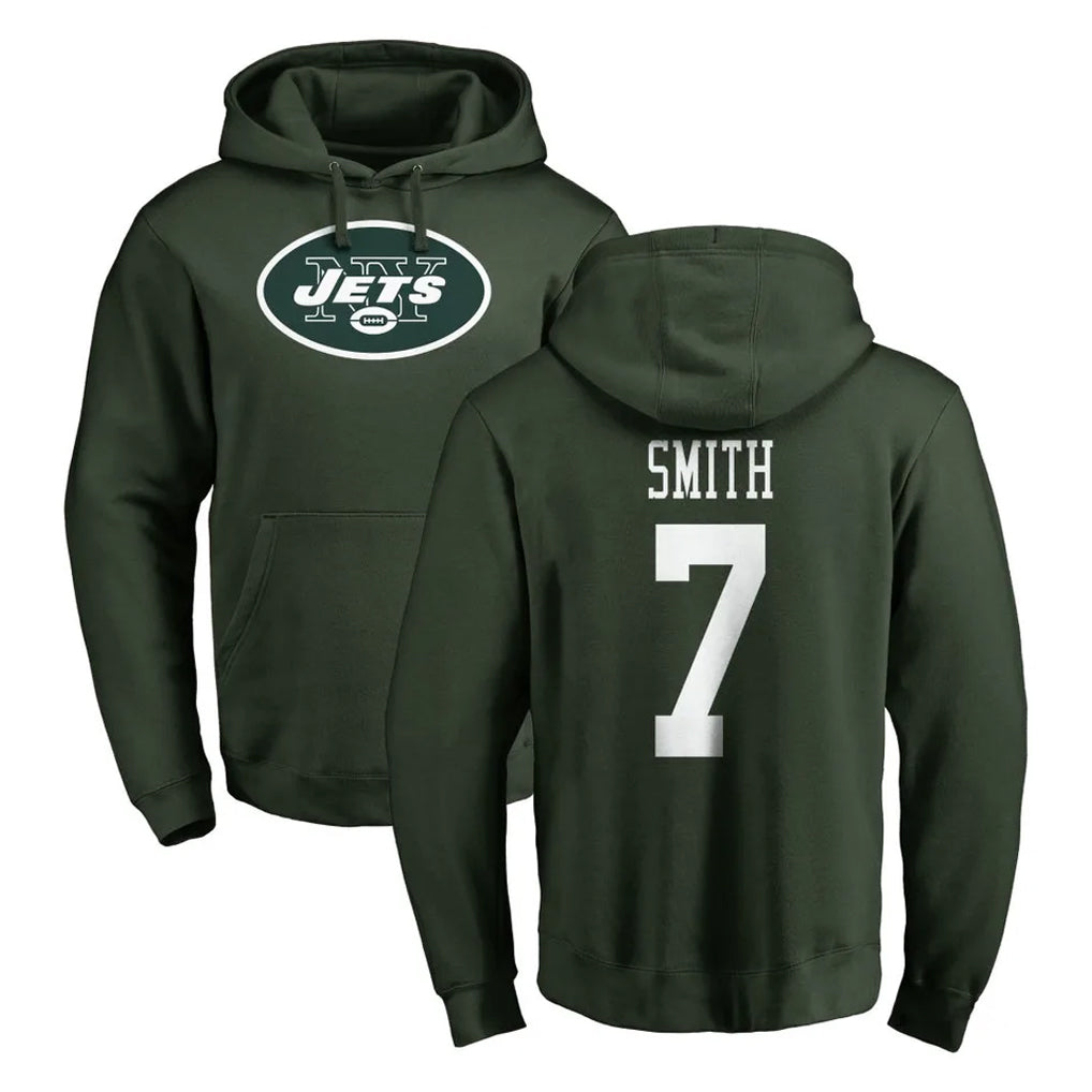 Tocy NY.Jets #7 Geno Smith Player Green LOGO Pullover Hoodies Limited Game Stitched Jerseys