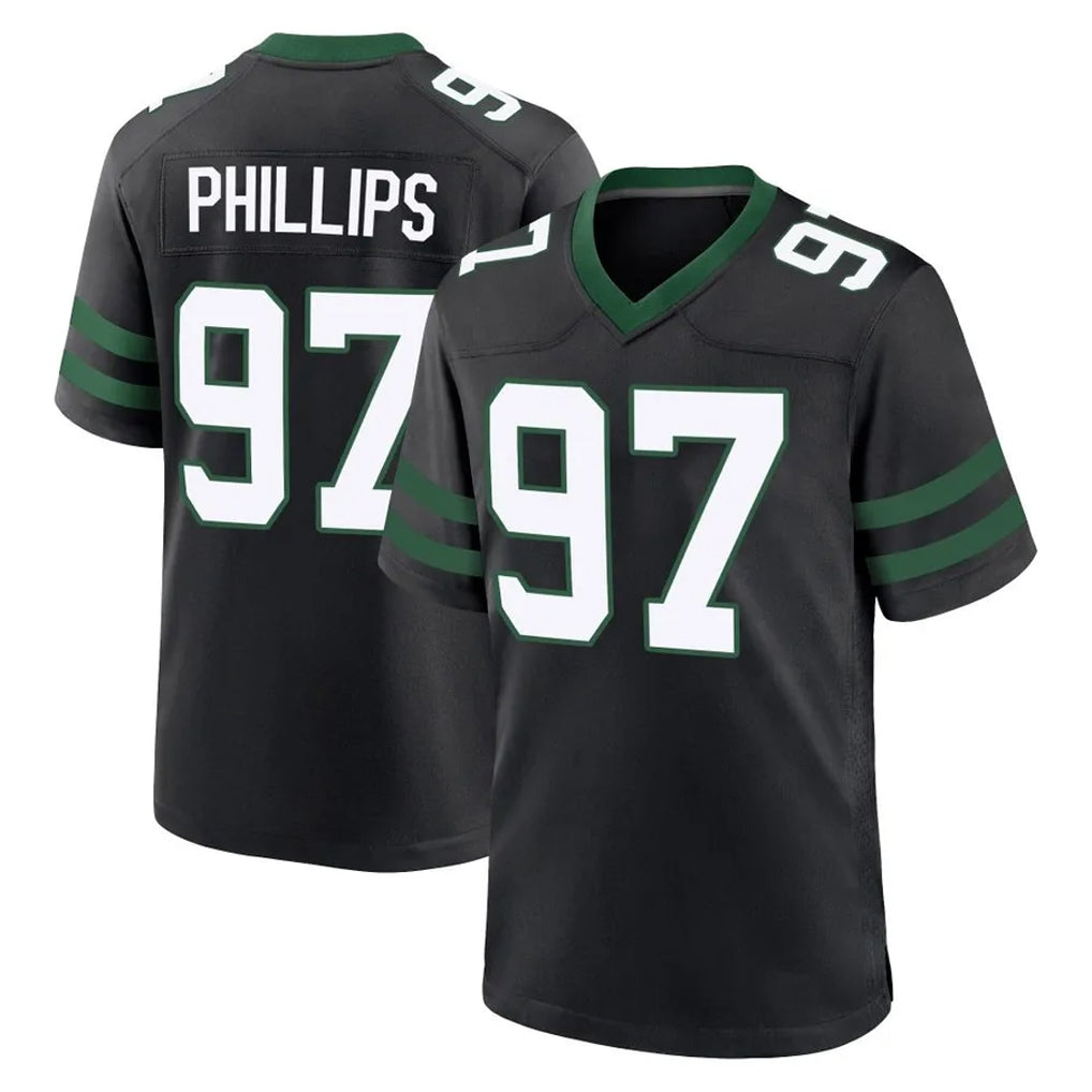 Tocy NY.Jets #97 Harrison Phillips Player Black Legacy Home Game Stitched Jerseys