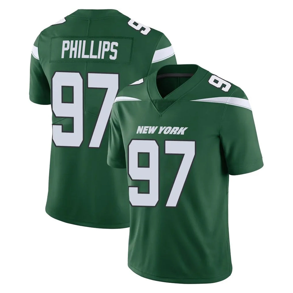 Tocy NY.Jets #97 Harrison Phillips Player Green Limited Vapor Home Game Stitched Jerseys