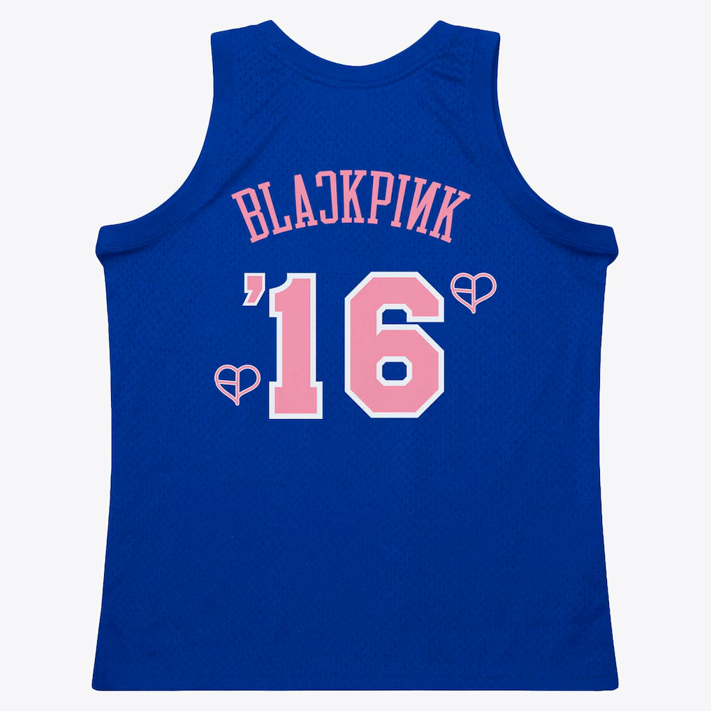 tocy NY.Knicks Mitchell & Ness x BLACKPINK Blue Hardwood Classics Swingman Jerseys - Limited Edition