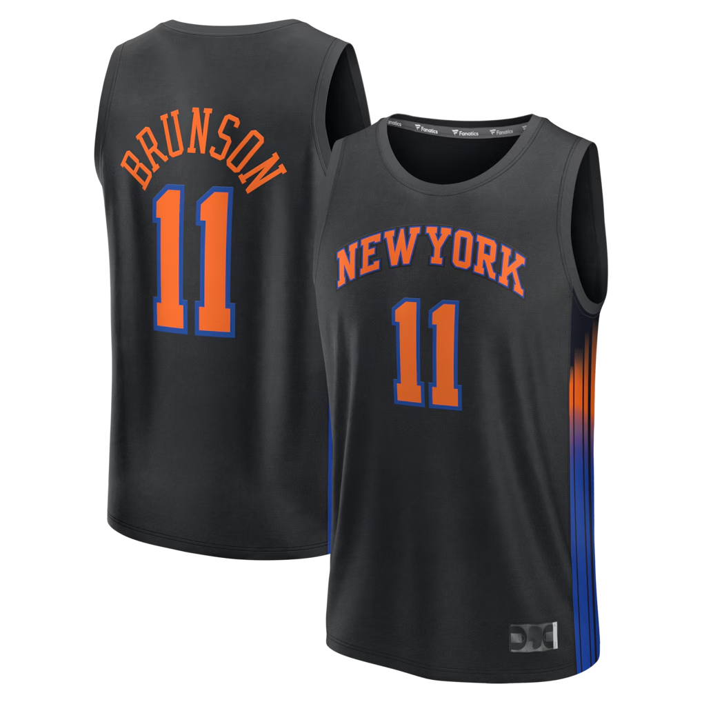 tocy NY.Knicks #11 Jalen Brunson  Black Fast Break Jerseys - Statement Edition