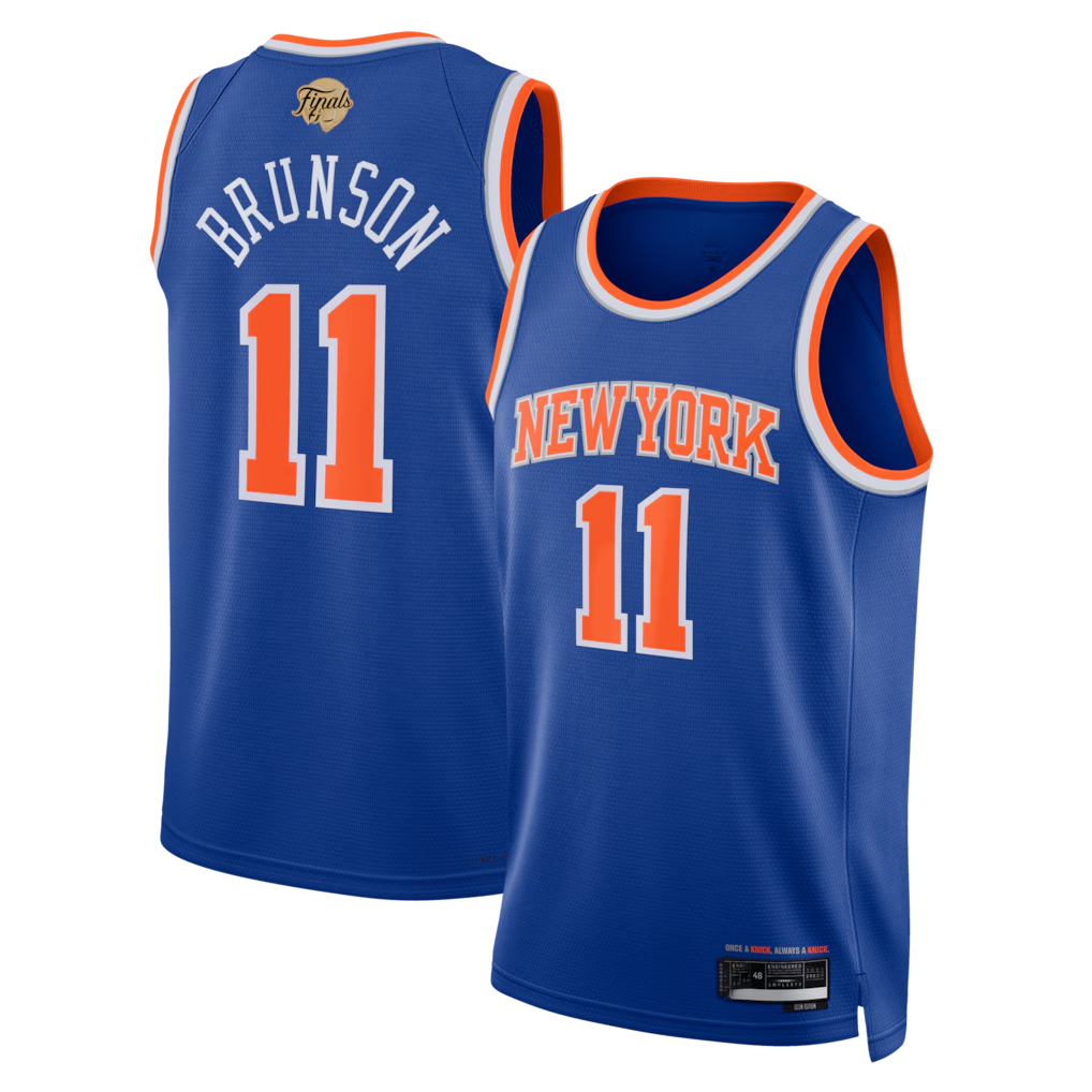 tocy NY.Knicks #11 Jalen Brunson  Blue 2026  Finals Patch Swingman Jerseys - Icon Edition