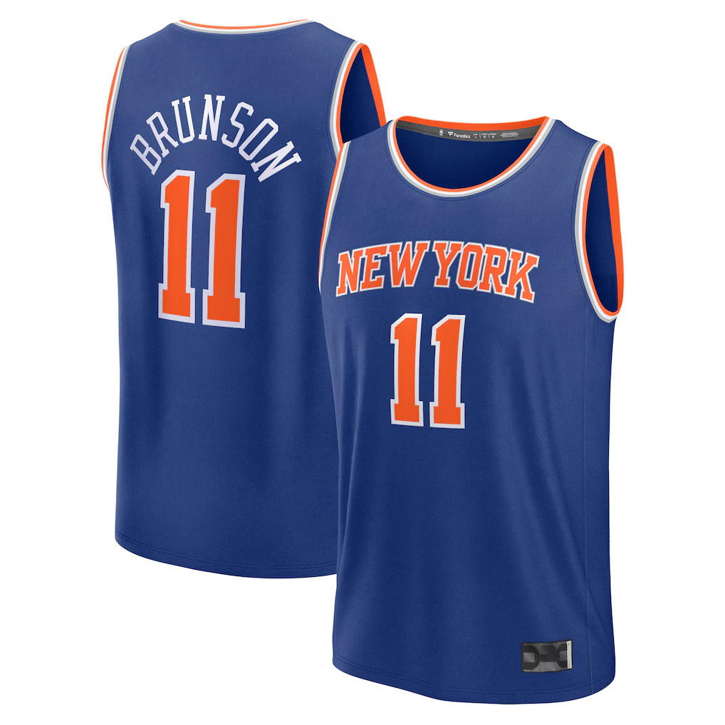 tocy NY.Knicks #11 Jalen Brunson  Blue Fast Break Replica Player Jerseys - Icon Edition