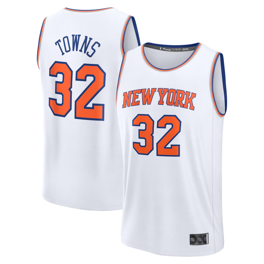 tocy NY.Knicks #32 Karl-Anthony Towns  White Fast Break Replica Player Jerseys - Association Edition
