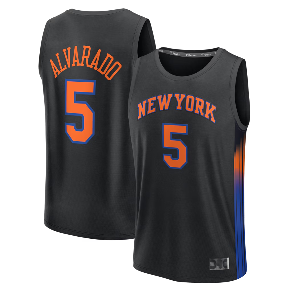 tocy NY.Knicks #5 Jose Alvarado  Black Fast Break Replica Jerseys - Statement Edition