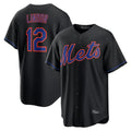 tocy NY.Mets #12 Francisco Lindor Player Black Alternate Home Game Stitched Jerseys