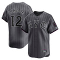 tocy NY.Mets #12 Francisco Lindor Player Gray City Connect Limited Stitched Jerseys