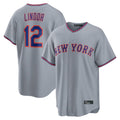 tocy NY.Mets #12 Francisco Lindor Player Gray Road Home Game Stitched Jerseys