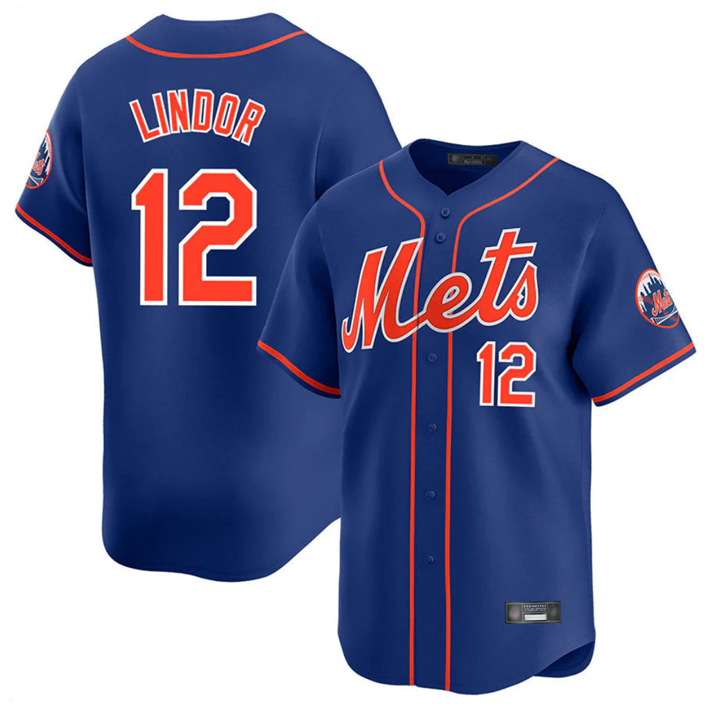 tocy NY.Mets #12 Francisco Lindor Player Royal Home Limited Stitched Jerseys