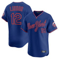 tocy NY.Mets #12 Francisco Lindor Player Royal T-shirt Home Limited Elite Stitched Jerseys