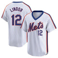tocy NY.Mets #12 Francisco Lindor Player White Cooperstown Collection T-shirt Game Stitched Jerseys