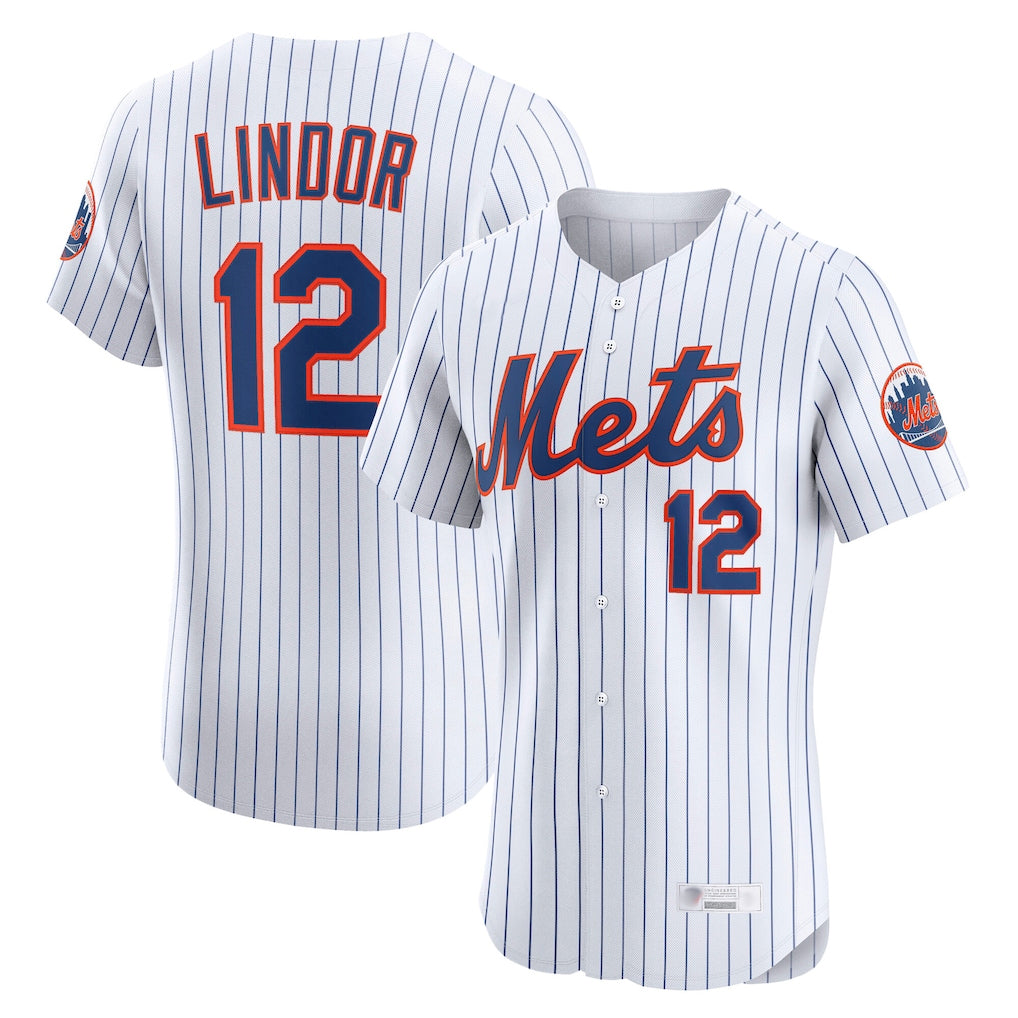 tocy NY.Mets #12 Francisco Lindor Player White Home Limited Elite Stitched Jerseys