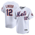tocy NY.Mets #12 Francisco Lindor Player White Home Limited Stitched Jerseys
