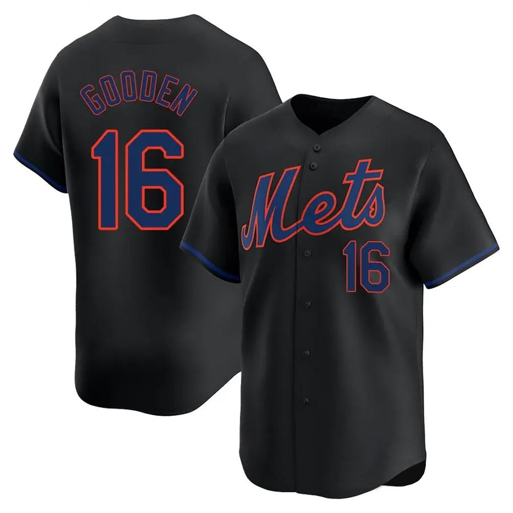 tocy NY.Mets #16 Dwight Gooden Player Black Alternate Home Limited Stitched Jerseys