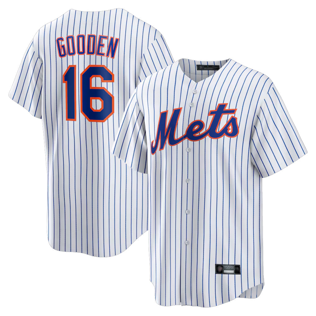 tocy NY.Mets #16 Dwight Gooden Player White Home Replica Stitched Jerseys