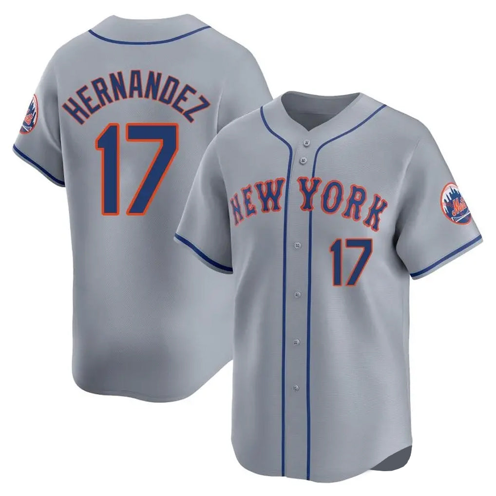 tocy NY.Mets #17 Keith Hernandez Player Gray Road Limited Home Stitched Jerseys