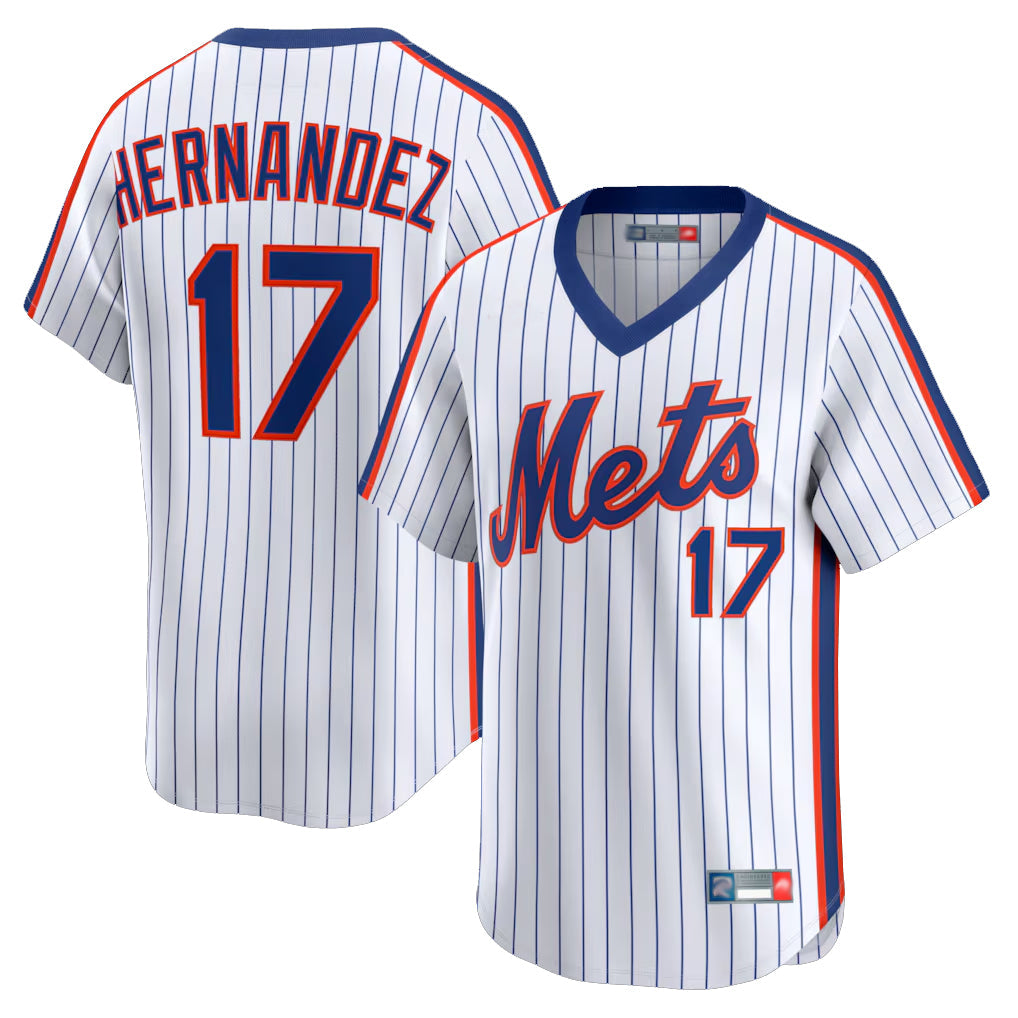 tocy NY.Mets #17 Keith Hernandez Player White Cooperstown Collection T-shirt Game Stitched Jerseys