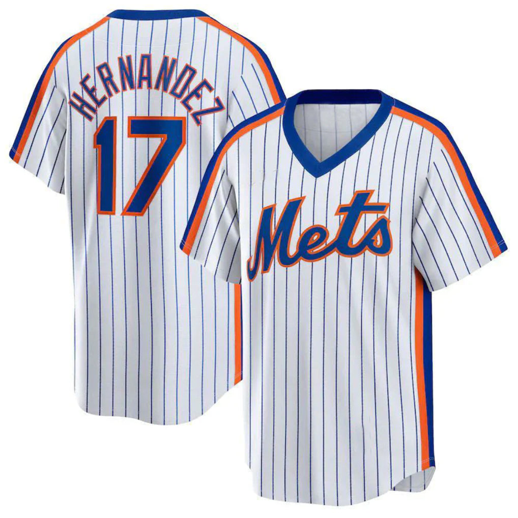 tocy NY.Mets #17 Keith Hernandez Player White Cooperstown Collection T-shirt Home Stitched Jerseys
