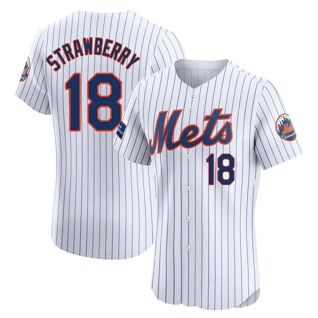 tocy NY.Mets #18 Darryl Strawberry Player White Home Limited Elite Stitched Jerseys