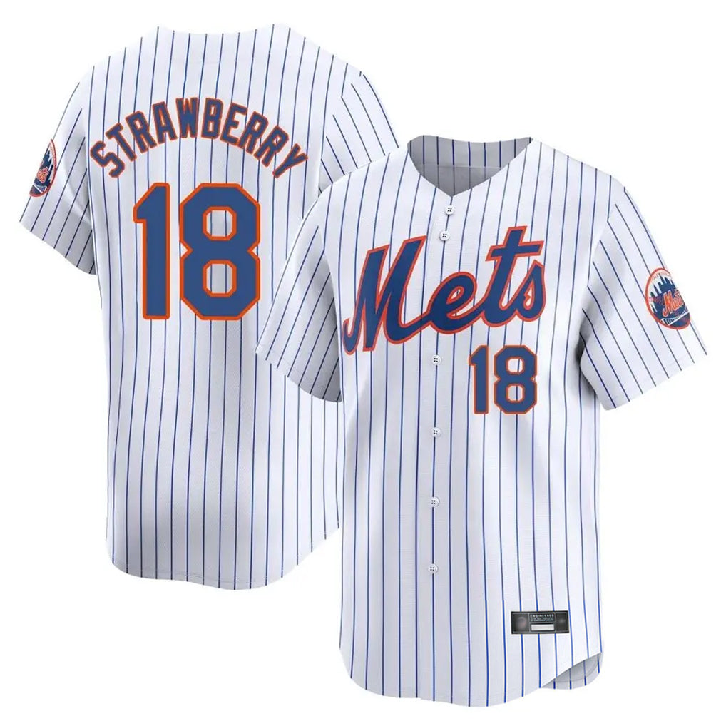 tocy NY.Mets #18 Darryl Strawberry Player White Home Limited Stitched Jerseys