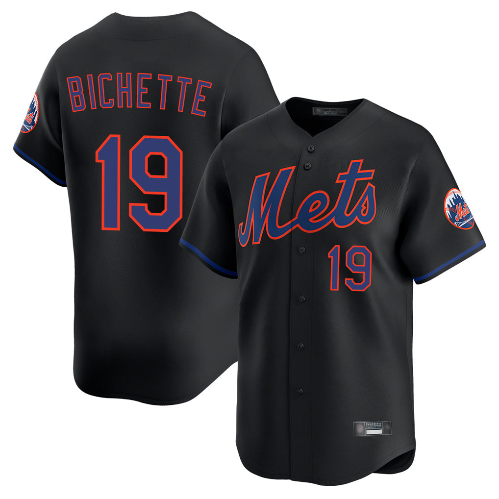 tocy NY.Mets #19 Bo Bichette Player Black Alternate Home Limited Stitched Jerseys