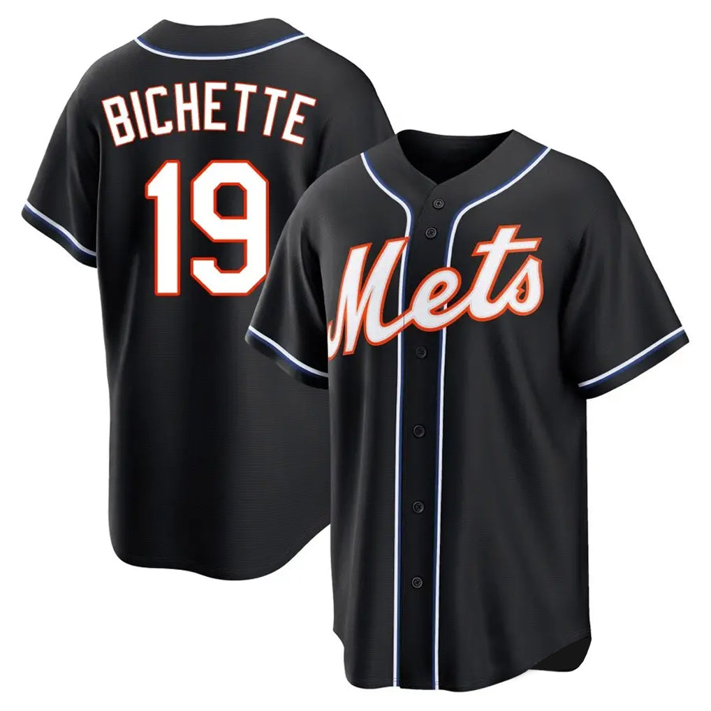 tocy NY.Mets #19 Bo Bichette Player Black Fashion Out Game Stitched Jerseys