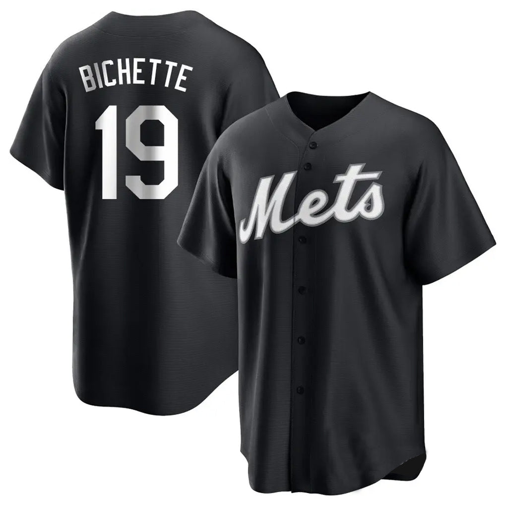 tocy NY.Mets #19 Bo Bichette Player Black Home Game Stitched Jerseys