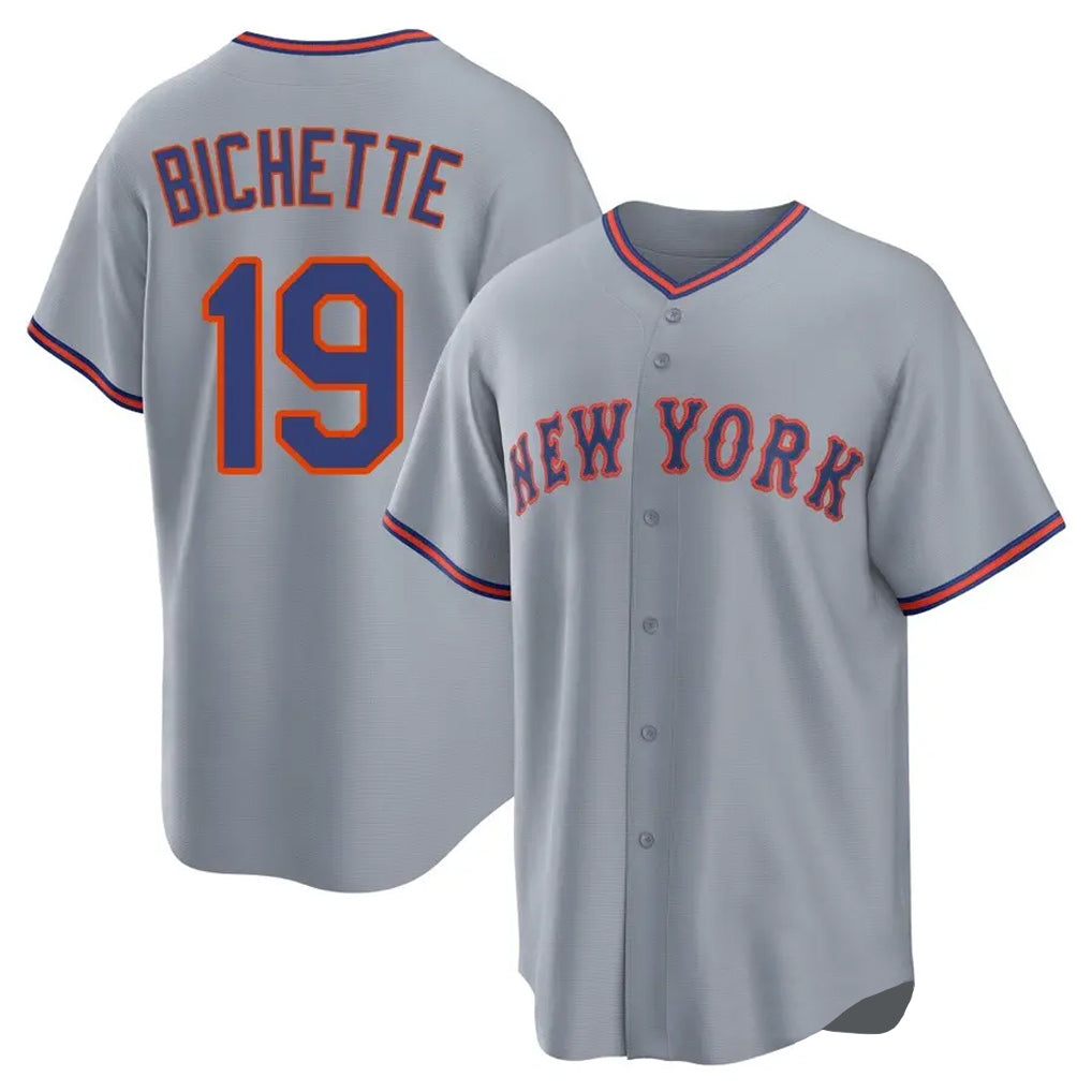 tocy NY.Mets #19 Bo Bichette Player Gray Road Home Game Stitched Jerseys