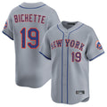 tocy NY.Mets #19 Bo Bichette Player Gray Road Limited Home Stitched Jerseys