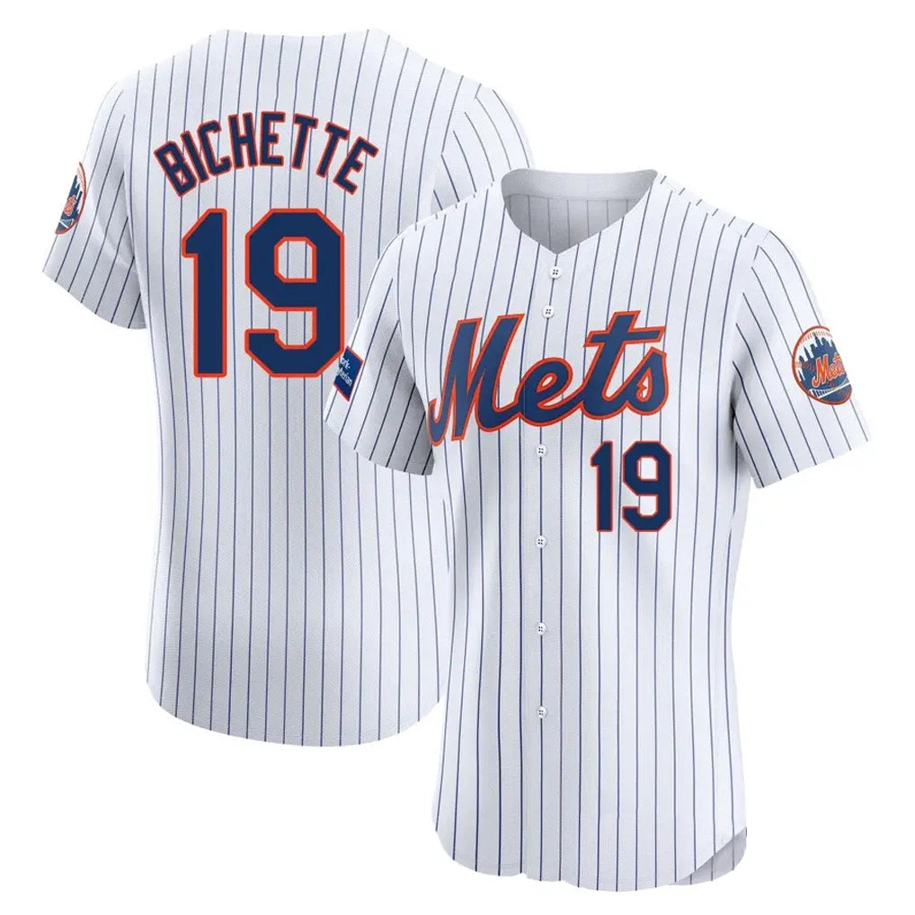 tocy NY.Mets #19 Bo Bichette Player White Home Limited Elite Stitched Jerseys