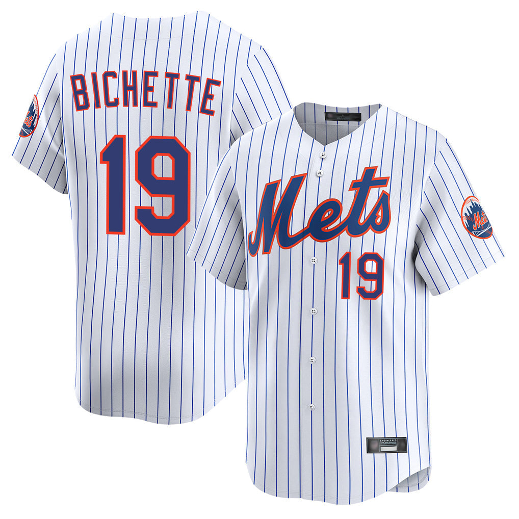 tocy NY.Mets #19 Bo Bichette Player White Home Limited Stitched Jerseys