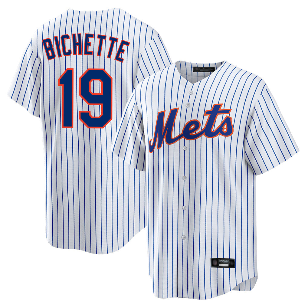 tocy NY.Mets #19 Bo Bichette Player White Home Replica Stitched Jerseys