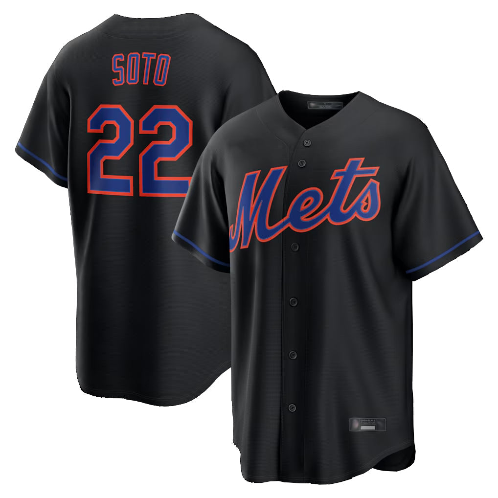 tocy NY.Mets #22 Juan Soto Player Black Alternate Home Game Stitched Jerseys