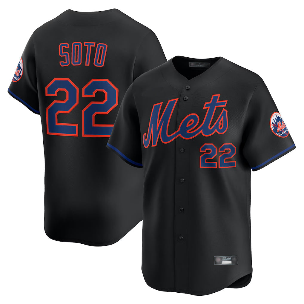 tocy NY.Mets #22 Juan Soto Player Black Alternate Home Limited Stitched Jerseys