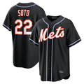 tocy NY.Mets #22 Juan Soto Player Black Fashion Out Game Stitched Jerseys