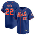 tocy NY.Mets #22 Juan Soto Player Royal Home Limited Stitched Jerseys