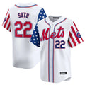 tocy NY.Mets #22 Juan Soto Player White 2025 Independence Day Vapor Premier Limited  Stitched Jerseys