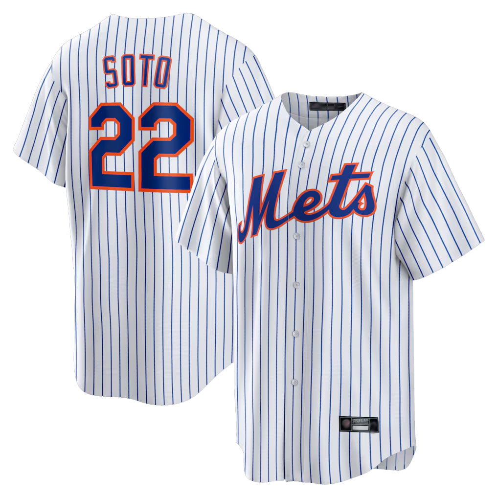 tocy NY.Mets #22 Juan Soto Player White Home Game Stitched Jerseys