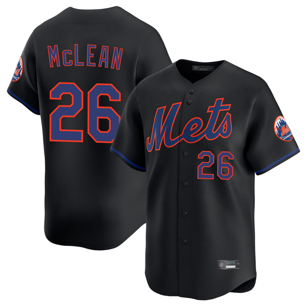 tocy NY.Mets #26 Nolan McLean Player Black Alternate Home Limited Stitched Jerseys