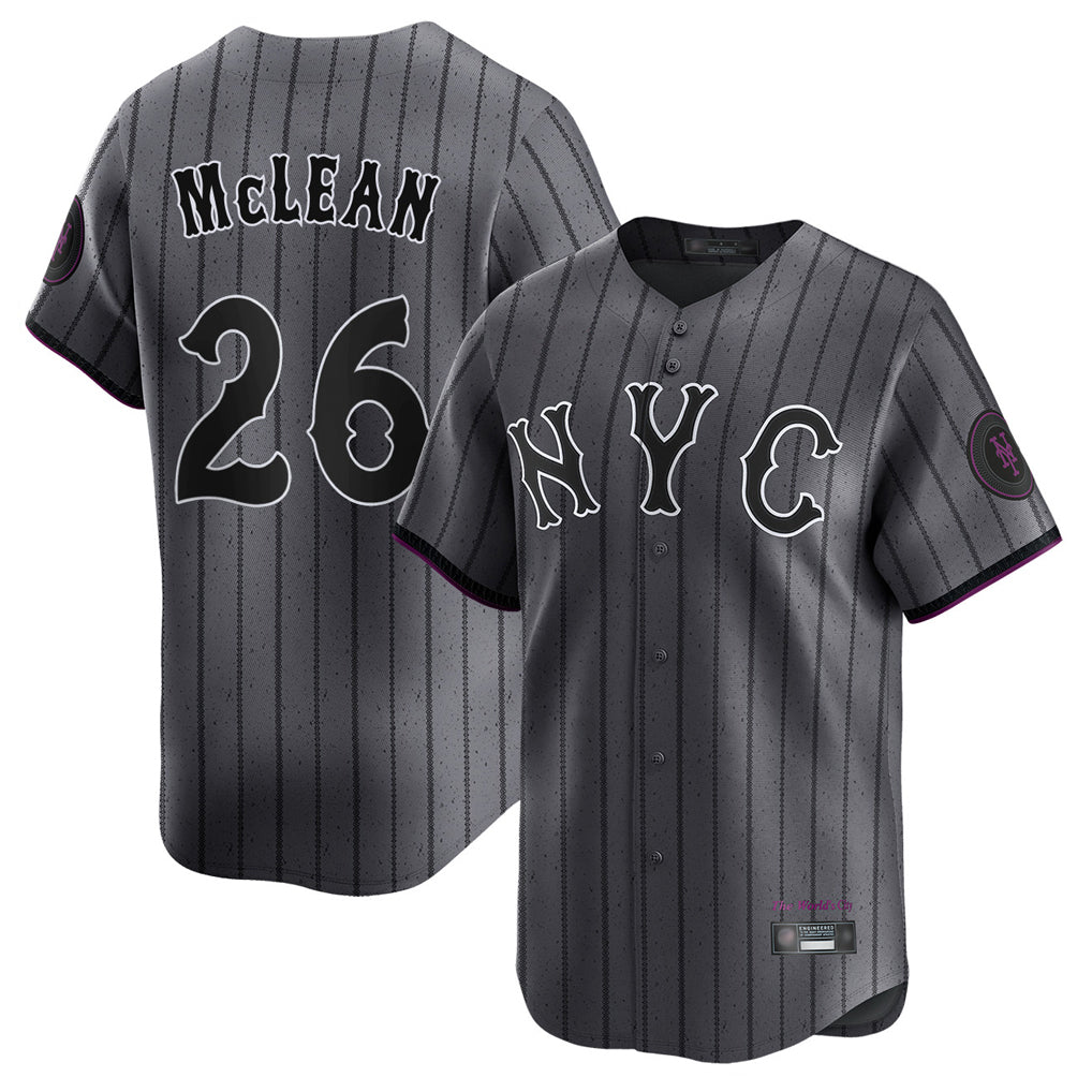 tocy NY.Mets #26 Nolan McLean Player Gray City Connect Limited Stitched Jerseys